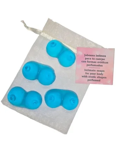 DIABLO PICANTE - 4 MINI SAPONI PROFUMATI A FORMA DI SENO BLU