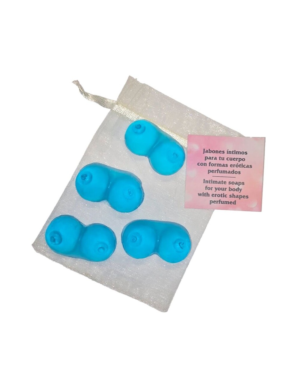 DIABLO PICANTE - 4 MINI SAPONI PROFUMATI A FORMA DI SENO BLU DIABLO PICANTE - 4 MINI SAPONI PROFUMATI A FORMA DI SENO BLU