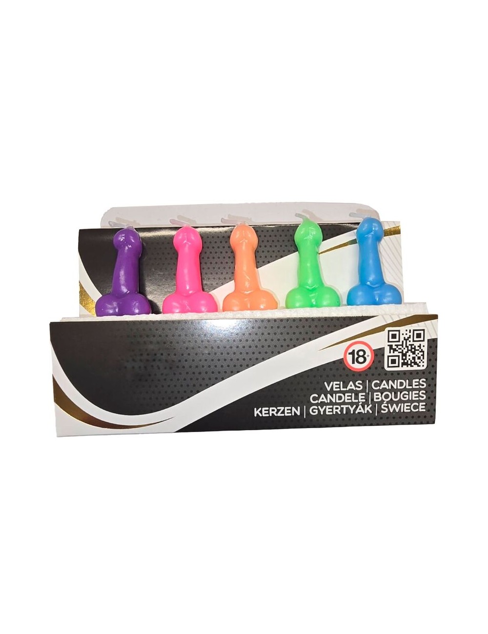 DIABLO PICANTE - SCATOLA DA 5 CANDELE A FORMA DI PENE IN DIVERSI COLORI DIABLO PICANTE - SCATOLA DA 5 CANDELE A FORMA DI PENE IN DIVERSI COLORI