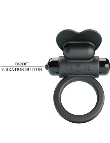 PRETTY LOVE - DEBONAIRE ANELLO VIBRANTE CONIGLIO 10 VIBRAZIONI NERO