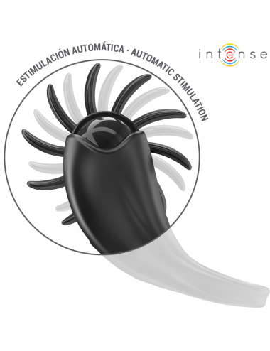 INTENSE - MABEL ANELLO VIBRANTE 10 VIBRAZIONI CON STIMOLATORE CLITORIDEO NERO