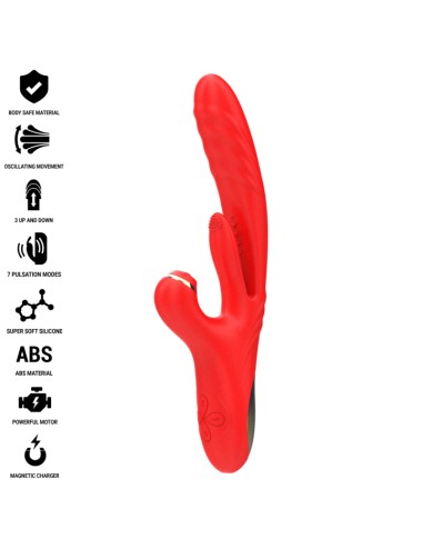 INTENSE - ROSALIA VIBRATORE MULTIFUNZIONE 3 IN 1 ROSSO