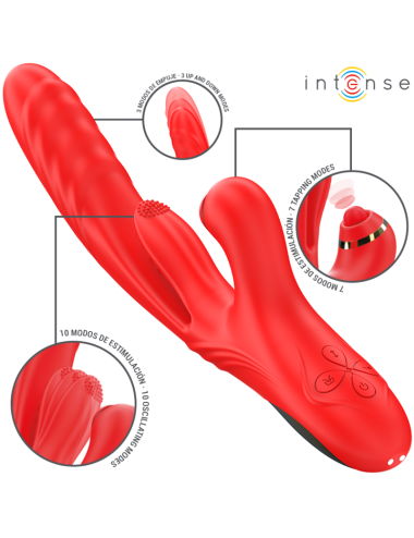 INTENSE - ROSALIA VIBRATORE MULTIFUNZIONE 3 IN 1 ROSSO