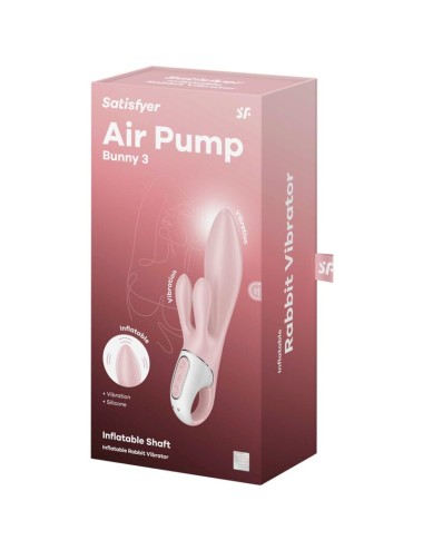 SATISFYER - AIR PUMP BUNNY 3 VIBRATORE GONFIABILE CONIGLIO ROSA