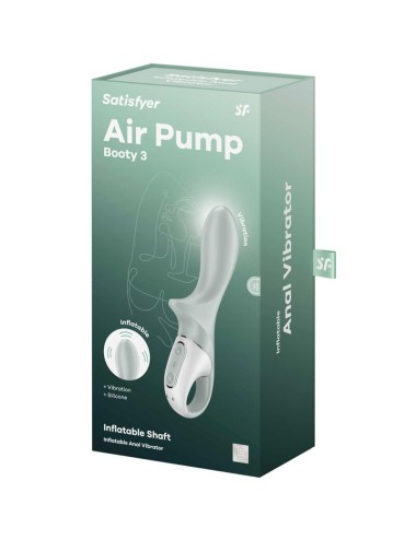 SATISFYER - AIR PUMP BOOTY 3 VIBRATORE ANALE GONFIABILE GRIGIO VERDE