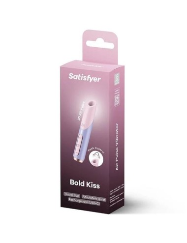 SATISFYER - STIMOLATORE CLITORIDEO BOLD KISS WAVE ROSA / VIOLA