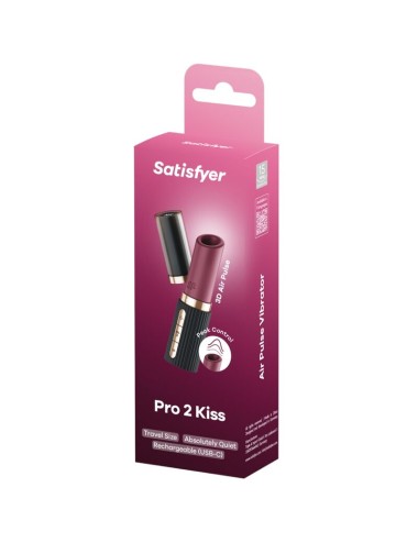 SATISFYER - PRO 2 KISS WAVE STIMOLATORE CLITORIDEO GRANATO / NERO