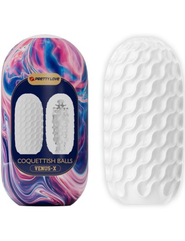 PRETTY LOVE - COQUETISH BALLS SILICONE MASTURBATORE MASCHILE BIANCO