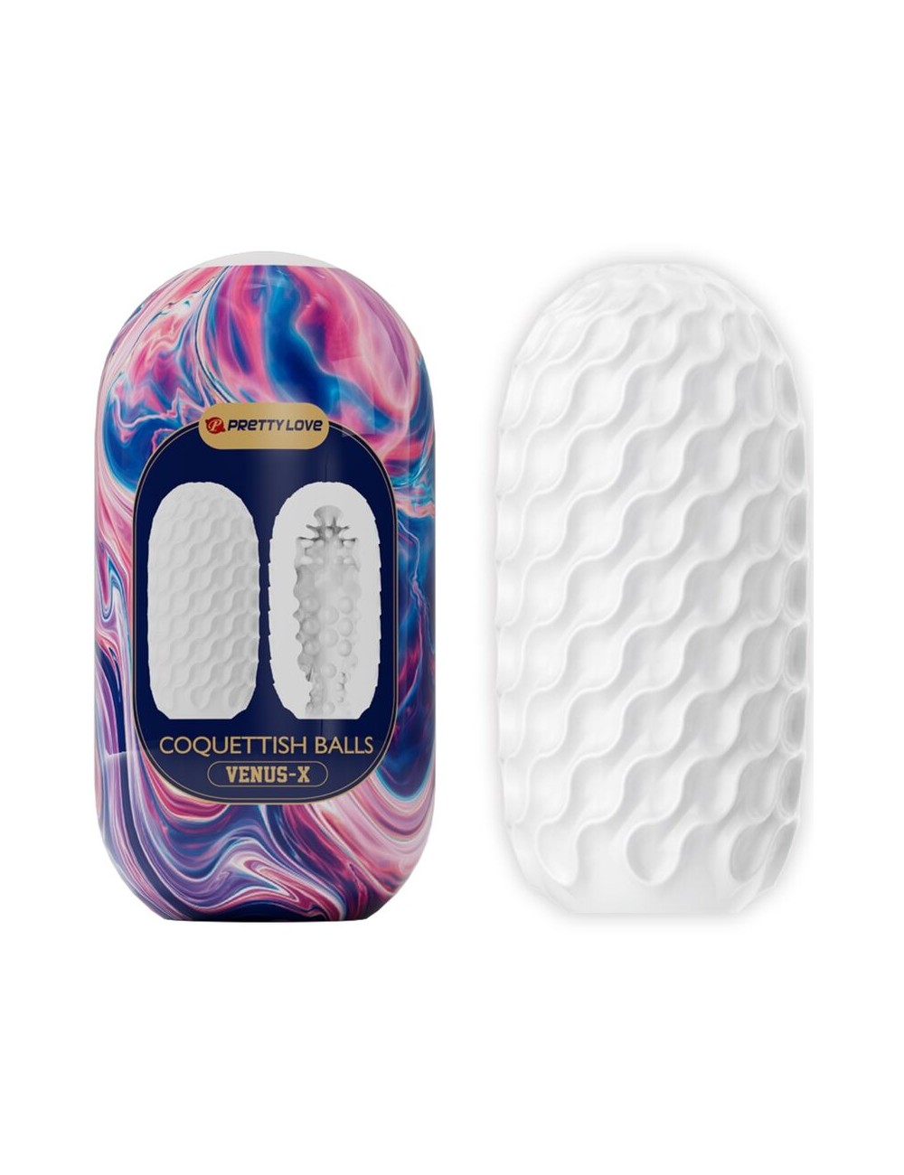 PRETTY LOVE - COQUETISH BALLS SILICONE MASTURBATORE MASCHILE BIANCO
