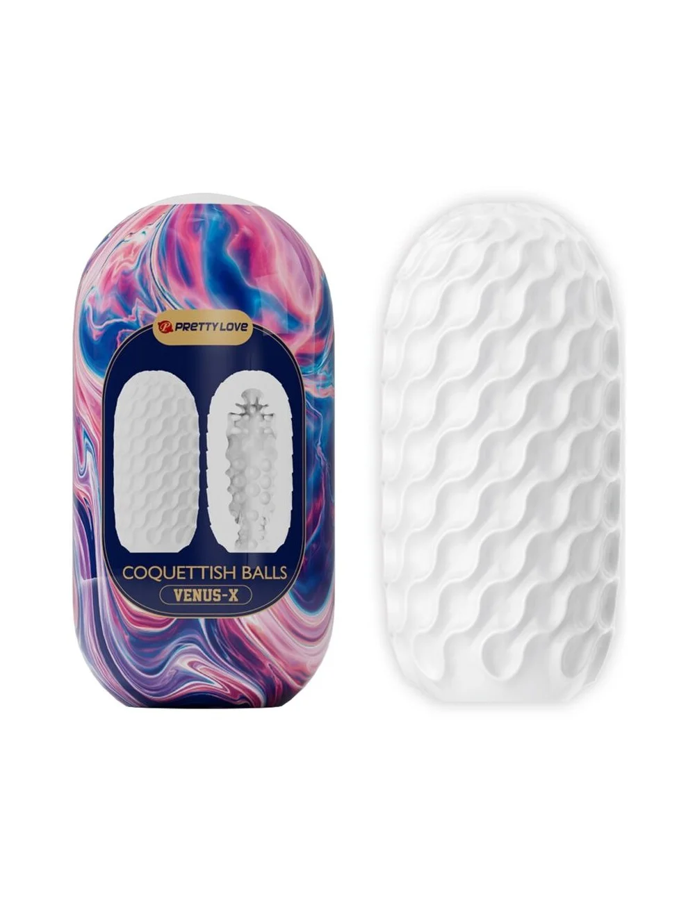 PRETTY LOVE - COQUETISH BALLS SILICONE MASTURBATORE MASCHILE BIANCO PRETTY LOVE - COQUETISH BALLS SILICONE MASTURBATORE MASCHILE BIANCO