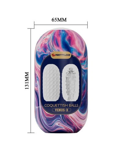 PRETTY LOVE - COQUETISH BALLS SILICONE MASTURBATORE MASCHILE BIANCO