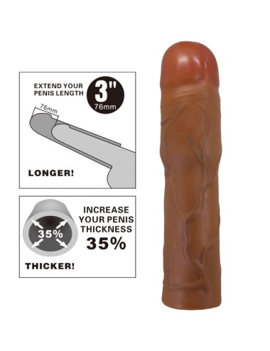 PRETTY LOVE - KYLIAN GUAINA PER PENE CON ESTENSIONE 7,6 CM MULATTO