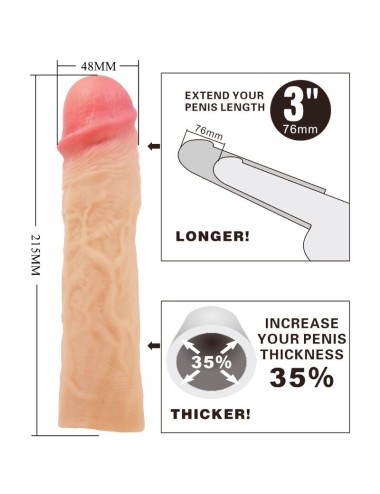 PRETTY LOVE - DEREK GUAINA PER PENE CON ESTENSIONE DA 7,6 CM FLESH
