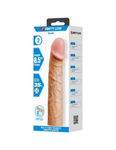PRETTY LOVE - DEREK GUAINA PER PENE CON ESTENSIONE DA 7,6 CM FLESH