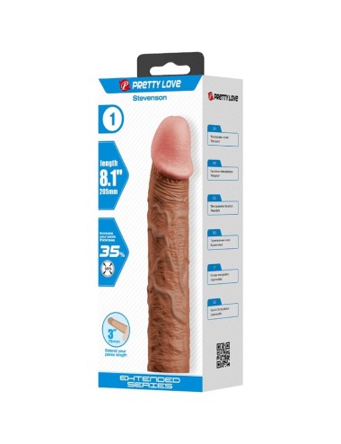 PRETTY LOVE - STEVENSON GUAINA PER PENE CON ESTENSIONE DA 7,6 CM MULATTO