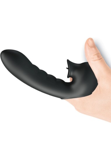 PRETTY LOVE - HOBGOBLIN CUSTODIA PER DITA VIBRANTE 12 VIBRAZIONI + STIMOLATORE CLITORIDE NERO