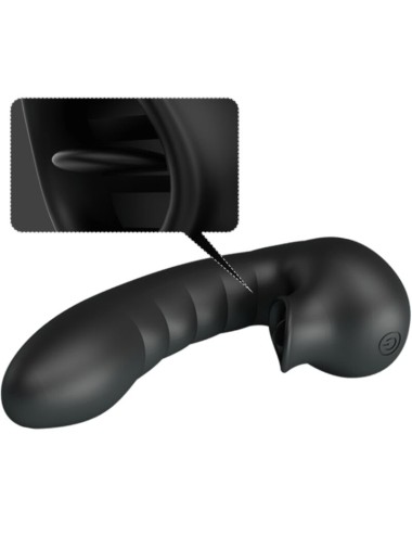 PRETTY LOVE - HOBGOBLIN CUSTODIA PER DITA VIBRANTE 12 VIBRAZIONI + STIMOLATORE CLITORIDE NERO