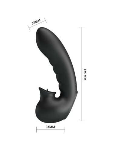 PRETTY LOVE - HOBGOBLIN CUSTODIA PER DITA VIBRANTE 12 VIBRAZIONI + STIMOLATORE CLITORIDE NERO