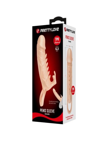 PRETTY LOVE - EMMIT GUAINA PER PENE + STIMOLATORE PER CLITORIDE FLESH
