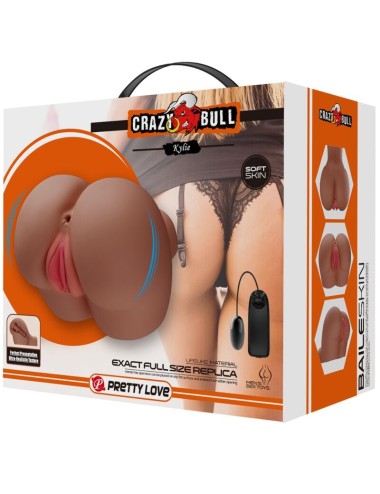 CRAZY BULL - VIBRATORE KYLIE ASS CON VAGINA E ANO REALISTICI CARNE TELECOMANDO