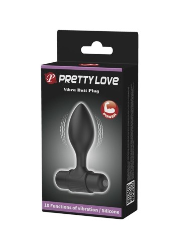 PRETTY LOVE - VIBRA BUTT 10 VIBRAZIONI PLUG ANALE NERO