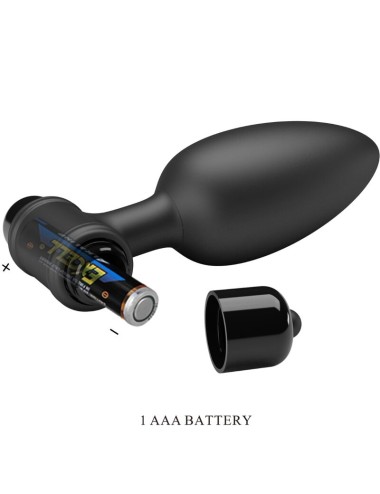 PRETTY LOVE - VIBRA BUTT PLUG 2 PLUG ANALE 10 VIBRAZIONI NERO