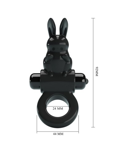 PRETTY LOVE - ANELLO VIBRATORE CONIGLIO ECCITANTE 10 VIBRAZIONI NERO