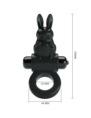 PRETTY LOVE - ANELLO VIBRATORE CONIGLIO ECCITANTE 10 VIBRAZIONI NERO