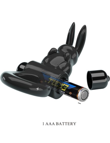 PRETTY LOVE - ANELLO VIBRATORE CONIGLIO ECCITANTE 10 VIBRAZIONI NERO