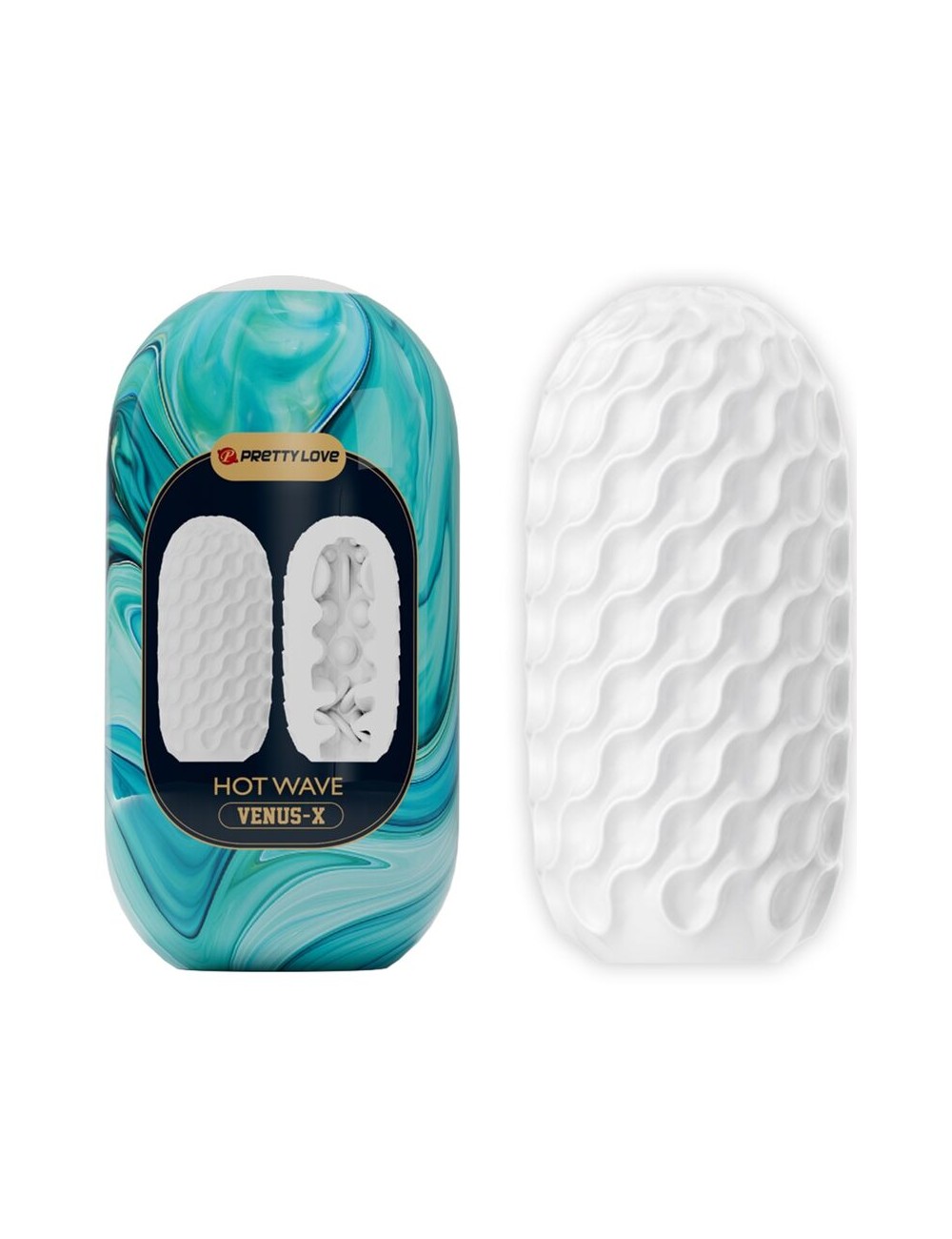 PRETTY LOVE - MASTURBATORE MASCHILE IN SILICONE HOT WAVE BIANCO