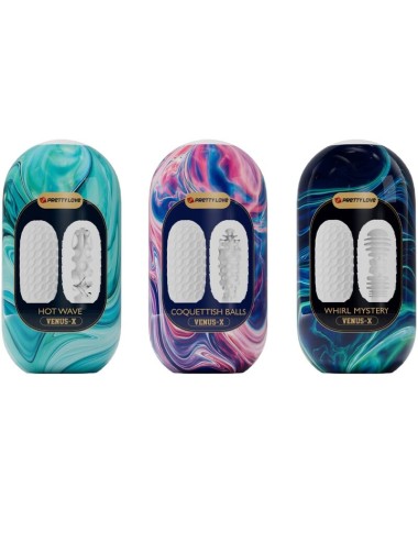 PRETTY LOVE - VENUS X 15 MASTURBATORI MASCHILI IN SILICONE BIANCO