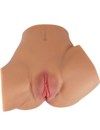 CRAZY BULL - VIBRATORE EMILIA ASS CON VAGINA E ANO REALISTICI CARNE TELECOMANDO