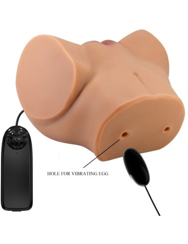 CRAZY BULL - VIBRATORE EMILIA ASS CON VAGINA E ANO REALISTICI CARNE TELECOMANDO