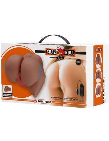 CRAZY BULL - VIBRATORE EMILIA ASS CON VAGINA E ANO REALISTICI CARNE TELECOMANDO