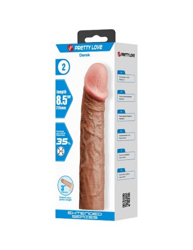 PRETTY LOVE - DEREK GUAINA PER PENE CON ESTENSIONE 7,6 CM MULATTO