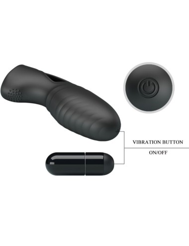 PRETTY LOVE - VIBRATORE DA DITO IN SILICONE ALAN NERO