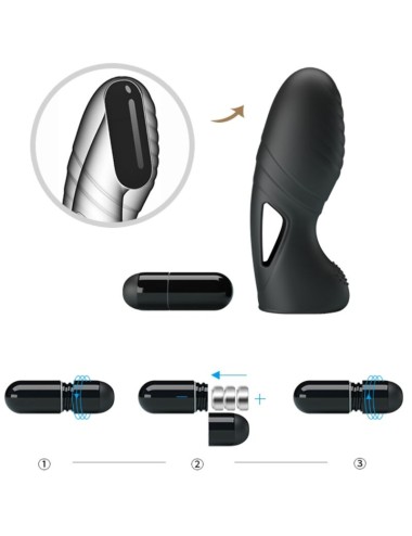 PRETTY LOVE - VIBRATORE DA DITO IN SILICONE ALAN NERO