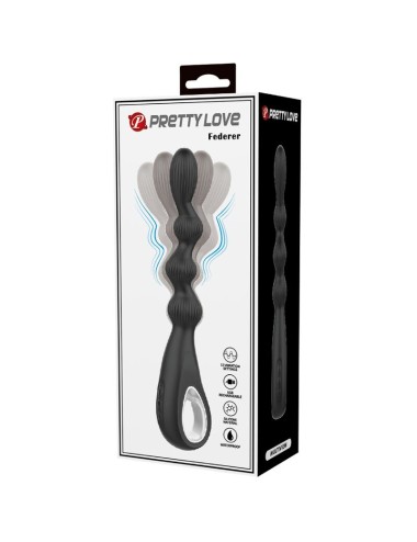 PRETTY LOVE - FEDERER VIBRATORE ANALE 12 VIBRAZIONI NERO