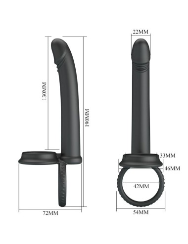PRETTY LOVE - DILLION DOPPIA PENETRAZIONE DOPPIO ANELLO PER IL PENE NERO