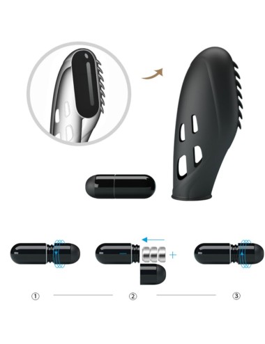 PRETTY LOVE - VIBRATORE DA DITO IN SILICONE GILO NERO