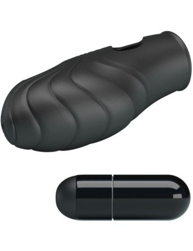 PRETTY LOVE - VIBRATORE DA DITA IN SILICONE LICH NERO
