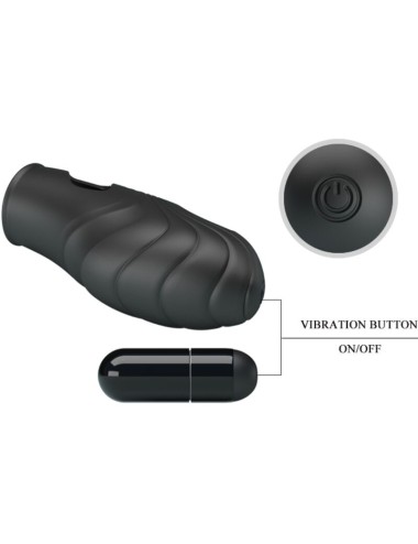PRETTY LOVE - VIBRATORE DA DITA IN SILICONE LICH NERO