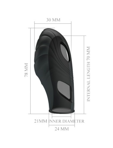 PRETTY LOVE - VIBRATORE DA DITA IN SILICONE LICH NERO
