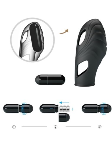 PRETTY LOVE - VIBRATORE DA DITA IN SILICONE LICH NERO