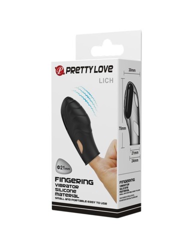 PRETTY LOVE - VIBRATORE DA DITA IN SILICONE LICH NERO