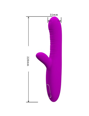 PRETTY LOVE - ANGELIQUE VIBRATORE MULTIFUNZIONE + STIMOLATORE CLITORIDE VIOLA
