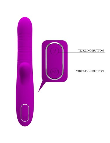 PRETTY LOVE - ANGELIQUE VIBRATORE MULTIFUNZIONE + STIMOLATORE CLITORIDE VIOLA