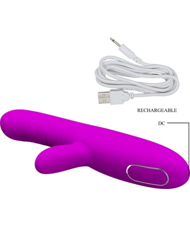 PRETTY LOVE - ANGELIQUE VIBRATORE MULTIFUNZIONE + STIMOLATORE CLITORIDE VIOLA