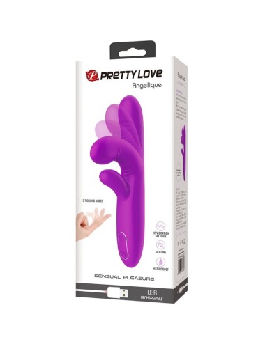 PRETTY LOVE - ANGELIQUE VIBRATORE MULTIFUNZIONE + STIMOLATORE CLITORIDE VIOLA