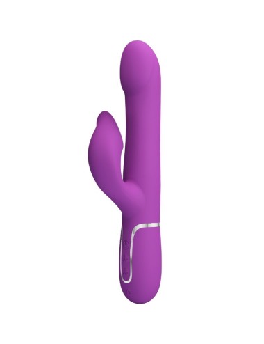 PRETTY LOVE - VIBRATORE E STIMOLATORE MULTIFUNZIONE 4 IN 1 VIOLA